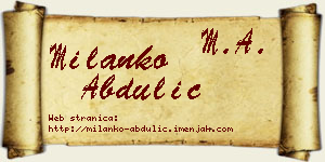 Milanko Abdulić vizit kartica